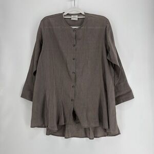 Spirithouse Lagenlook Top Women Medium Large Silk Blend Boxy Minimalist Capsule